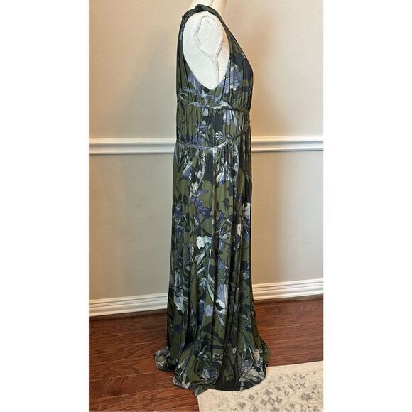 All Saints Botanical Maxi Dress in Green and Purple - Picture 6 of 12